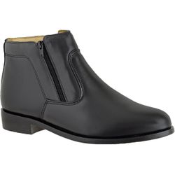 Bota Social com Zíper em Couro - 225 Preto Couro - PESSONI
