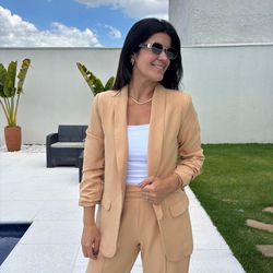 Blazer Feminino Manga Franzi... - XICA STORE