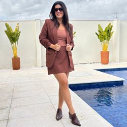 Blazer Feminino Manga Franzi... - XICA STORE