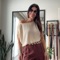 Blusa Feminina Canoa Franzid... - XICA STORE
