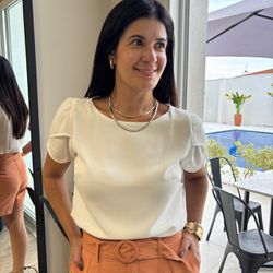 Blusa Feminina Crepe Manga T... - XICA STORE