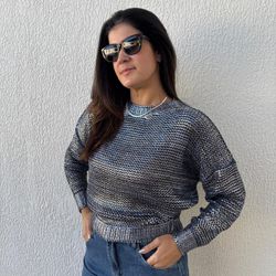 Blusa Feminina Morcego Foil ... - XICA STORE