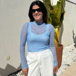 Blusa Feminina Tule - Azul F... - XICA STORE
