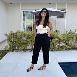 Calça Feminina Barrel - Pret... - XICA STORE
