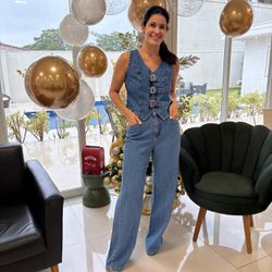 Calça Feminina Jeans Wide L... - XICA STORE