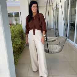 Calça Feminina Pantalona Det... - XICA STORE