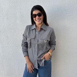 Camisa Feminina Listrada - C... - XICA STORE