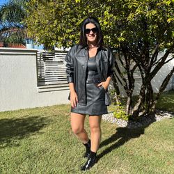 Camisão Feminino Couro - Pre... - XICA STORE