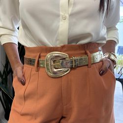 Cinto Feminino - Croco Doura... - XICA STORE