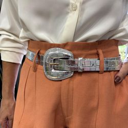 Cinto Feminino - Croco Prata - XICA STORE