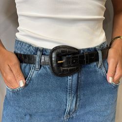 Cinto Feminino Croco - Preto - XICA STORE