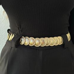 Cinto Feminino Moedas - Dour... - XICA STORE
