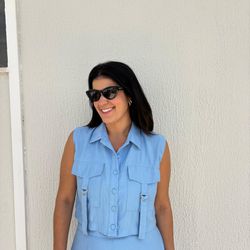Colete Feminino Julia - Azul... - XICA STORE