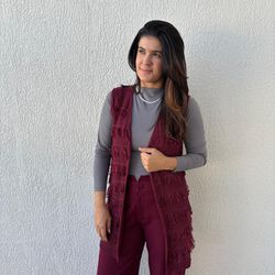 Colete Feminino Tricô Franja... - XICA STORE