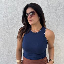 Regata Feminina Bordada - Ma... - XICA STORE