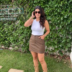 Saia Feminina Curta - Marrom - XICA STORE