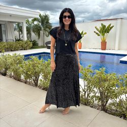 Saia Feminina Longa Paetê - ... - XICA STORE