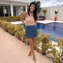 Shorts Saia Feminino Jeans -... - XICA STORE