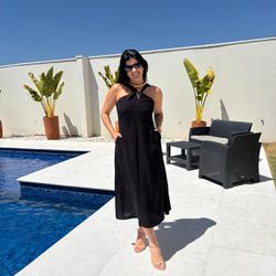 Vestido Feminino Decote Cruz... - XICA STORE