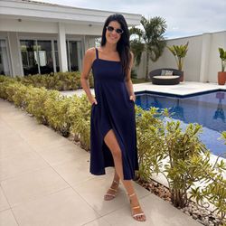 Vestido Feminino Fenda Front... - XICA STORE