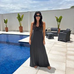 Vestido Feminino Longo Poá -... - XICA STORE