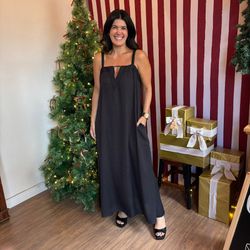 Vestido Feminino Longo Poá -... - XICA STORE