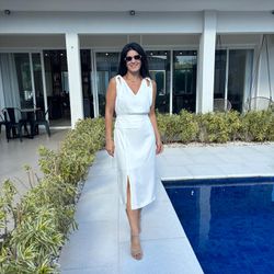 Vestido Feminino Pregas Midi... - XICA STORE