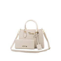 Kit Bolsa Feminina + Carteira Cor Bege - YL Bag