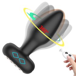 PLUG ANAL VIBRATÓRIO ROTAÇÃO 360° COM CONTROLE REM... - YESSEXSHOP