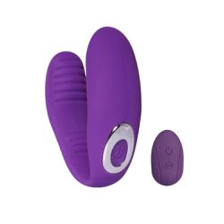 VIBRADOR DE CASAL COM CONTROLE ROXO RECARREGÁVEL -... - YESSEXSHOP
