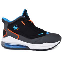 TÊNIS BASQUETE ANKAA - PRETO AZUL E LARANJA - TÊNI... - ZAFREM