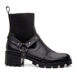 BOTA COTURNO TRATORADA FEMININA COURO COM FIVELA P... - ZAFREM