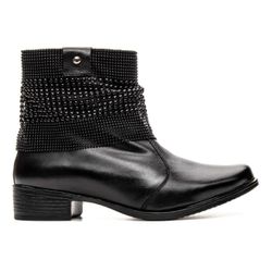 BOTA FEMININA CANO CURTO COURO PRETO - BOTA FEMINI... - ZAFREM