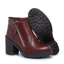 BOTA FEMININA SINTÉTICA CONHAQUE - BOTA FEMININA S... - ZAFREM