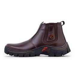 BOTINA MASCULINA COURO LEGÍTIMO MARROM - BOTINA DE... - ZAFREM