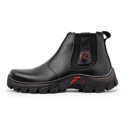 BOTINA MASCULINA COURO LEGÍTIMO PRETO - BOTINA DE ... - ZAFREM
