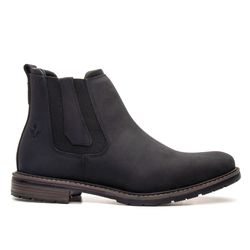 BOTINA MASCULINA COURO LEGÍTIMO PRETO - BOTINA MAS... - ZAFREM