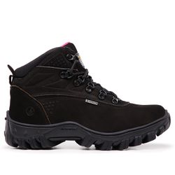 BOTA FEMININA COM C.A 48.067 COURO LEGÍTIMO ROSA -... - ZAFREM