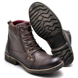 COTURNO MASCULINO COURO LEGÍTIMO CAFÉ - COTURNO MA... - ZAFREM