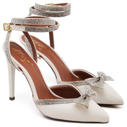 SCARPIN SALTO ALTO COM STRASS NAPA OFF WHITE - SCA... - ZAFREM