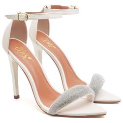 SANDÁLIA SALTO ALTO BICO FOLHA NAPA OFF WHITE MANT... - ZAFREM