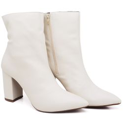 BOTA CANO CURTO SALTO GROSSO MÉDIO NAPA OFF WHITE ... - ZAFREM