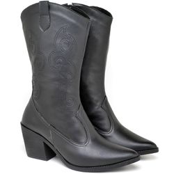 BOTA TEXANA WESTERN COUNTRY CANO MÉDIO NAPA PRETO ... - ZAFREM
