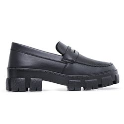 MOCASSIM FEMININO TRATORADO OXFORD PRETO FOSCO - M... - ZAFREM