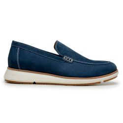 SAPATO CASUAL MASCULINO COURO AZUL MARINHO - SAPAT... - ZAFREM