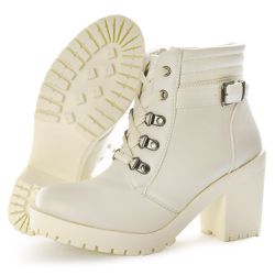 BOTA TRATORADA CANO CURTO FEMININA OFF WHITE - BOT... - ZAFREM