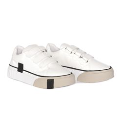 Kit dois tênis sneaker Branco Velcro e Tênis Chunky Eco