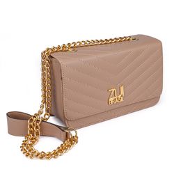 Bolsa Clutch Nude Pequena De Lado Alça De Corrente... - ZUÍ BRASIL