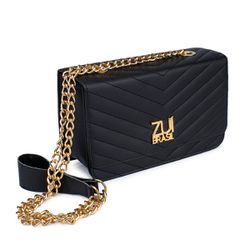 Bolsa Clutch Preta Pequena De Lado Alça De Corrent... - ZUÍ BRASIL