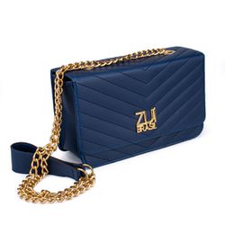 Bolsa Clutch Marinho Pequena De Lado Alça De Corre... - ZUÍ BRASIL